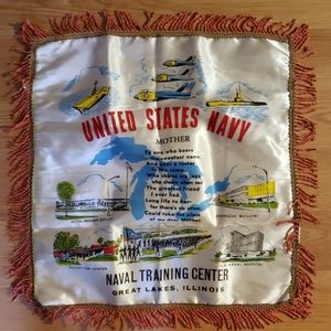 Vtg 60s US Navy Pillow Cover